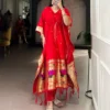 WMN 3803 Jacquard Weaving Zari Work Western Wholesale