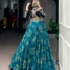 WMN 1125 Tasar Silk Printed Embroidery Lehenga Choli Wholesale