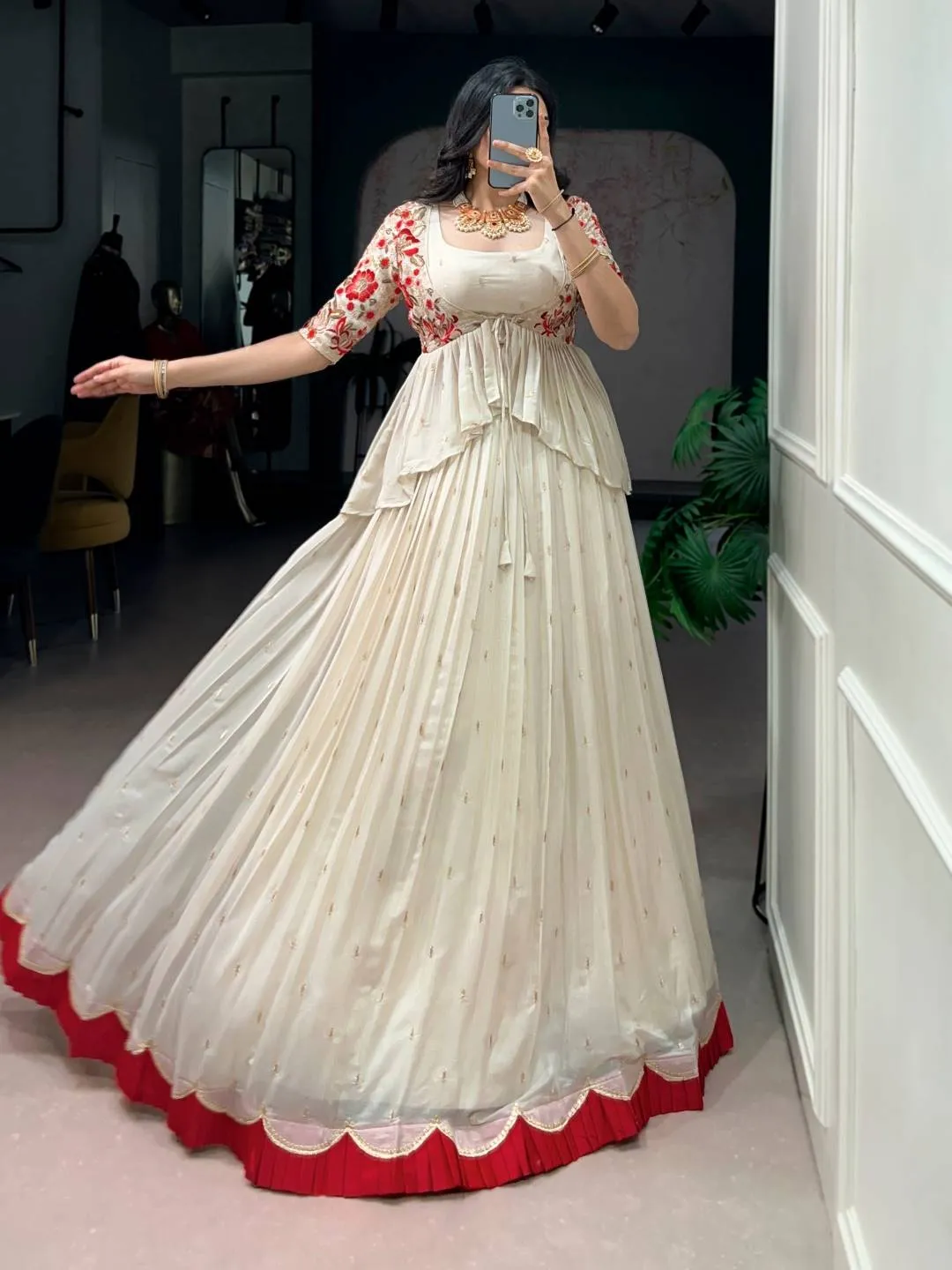 WMN 1121 Chocolate Silk Embroidery Lehenga Blouse Wholesale