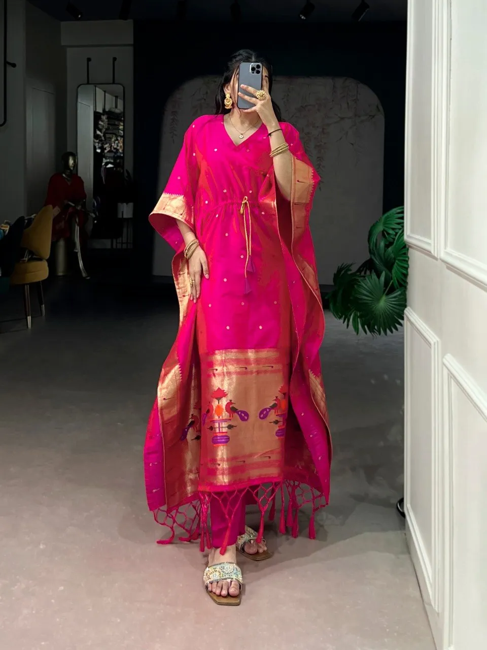 WMN 3802 Jacquard Zari Weaving Work Western Wholesale