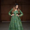 WMN 5020 Gaji Silk Bandhej Printed Festive Gown Wholesale