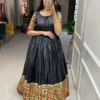 WMN 5033 Dola Silk Printed Foil Work Festive Gown Wholesale