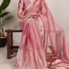 WMN 7114 Tissue Shimmer Zari Weaving Work Saree Wholesale