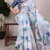 WMN 7024 Tasar Silk Floral Printeded Saree Wholesale