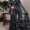 WMN 7052 Alara Lurex Brasso Floral Viscose Brasso Saree Wholesale