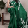 WMN 7054 Satin Silk Floral Printed Saree Wholesale
