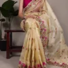 WMN 7400 Zari Kota Tissue Party Wear Embroidery Saree Wholesale