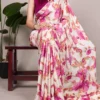 WMN 7008 Satin Silk Floral Printed Saree Wholesale