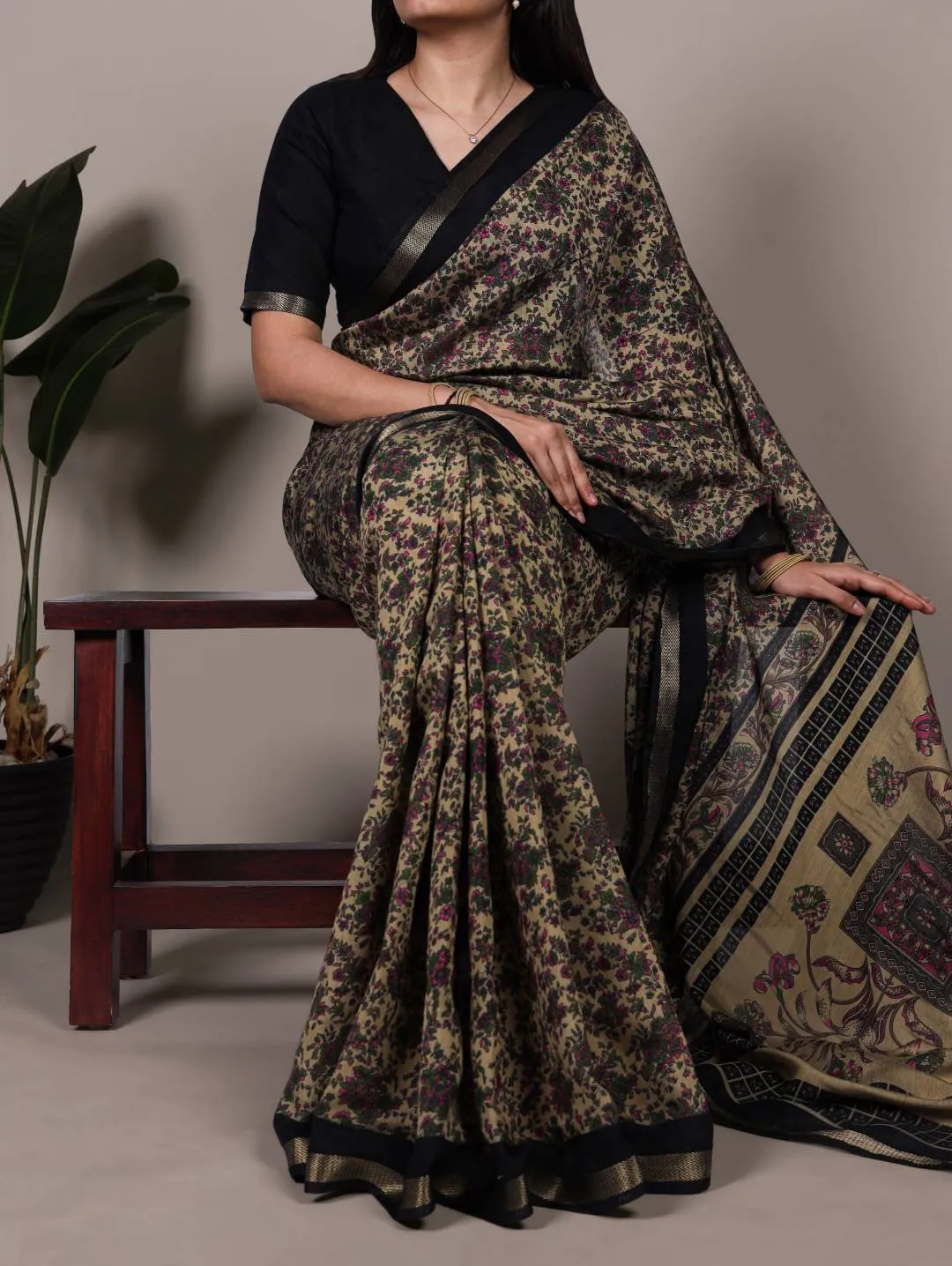 WMN 7200 Viscose Chanderi Printed Weaving Work Saree Wholesale