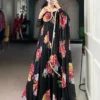 WMN 5103 Chiffon Floral Printed Gown Wholesale