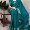 WMN 7916 Chinon Printed Zari Weaving Work Saree Wholesale