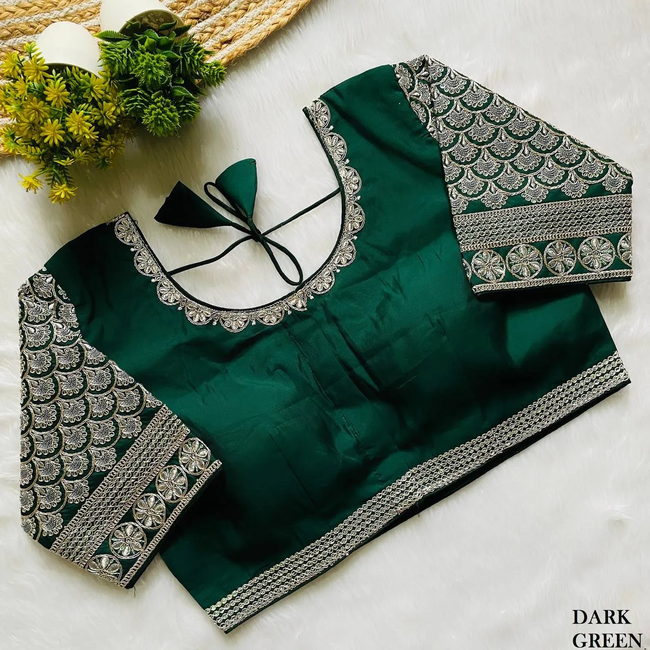 Mrunal 305 Reva Roman Silk Embroidery Party Wear Readymade Blouse