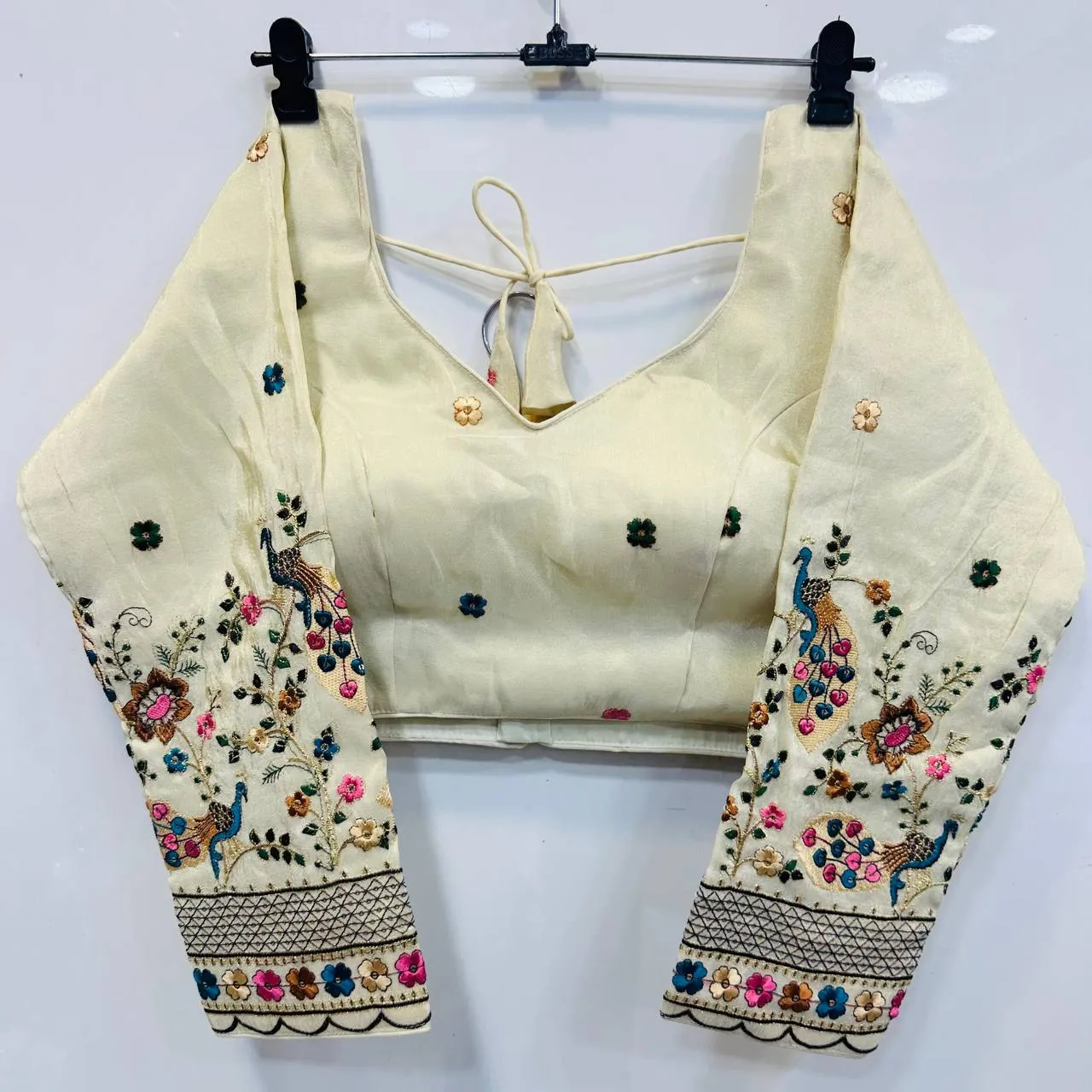 Mrunal Figer Simmer Tissue Viscos Embroidery Readymade Blouse