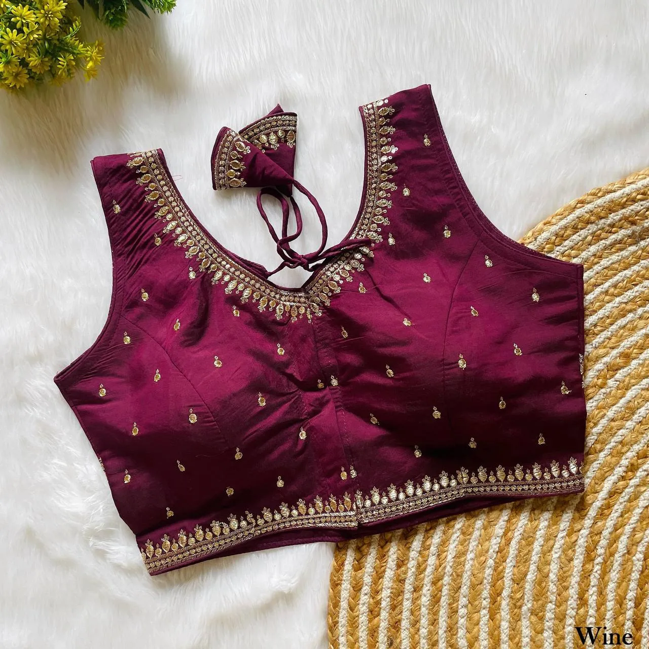 Mrunal 319 Meera Roman Silk Embroidery Festival Readymade Blouse