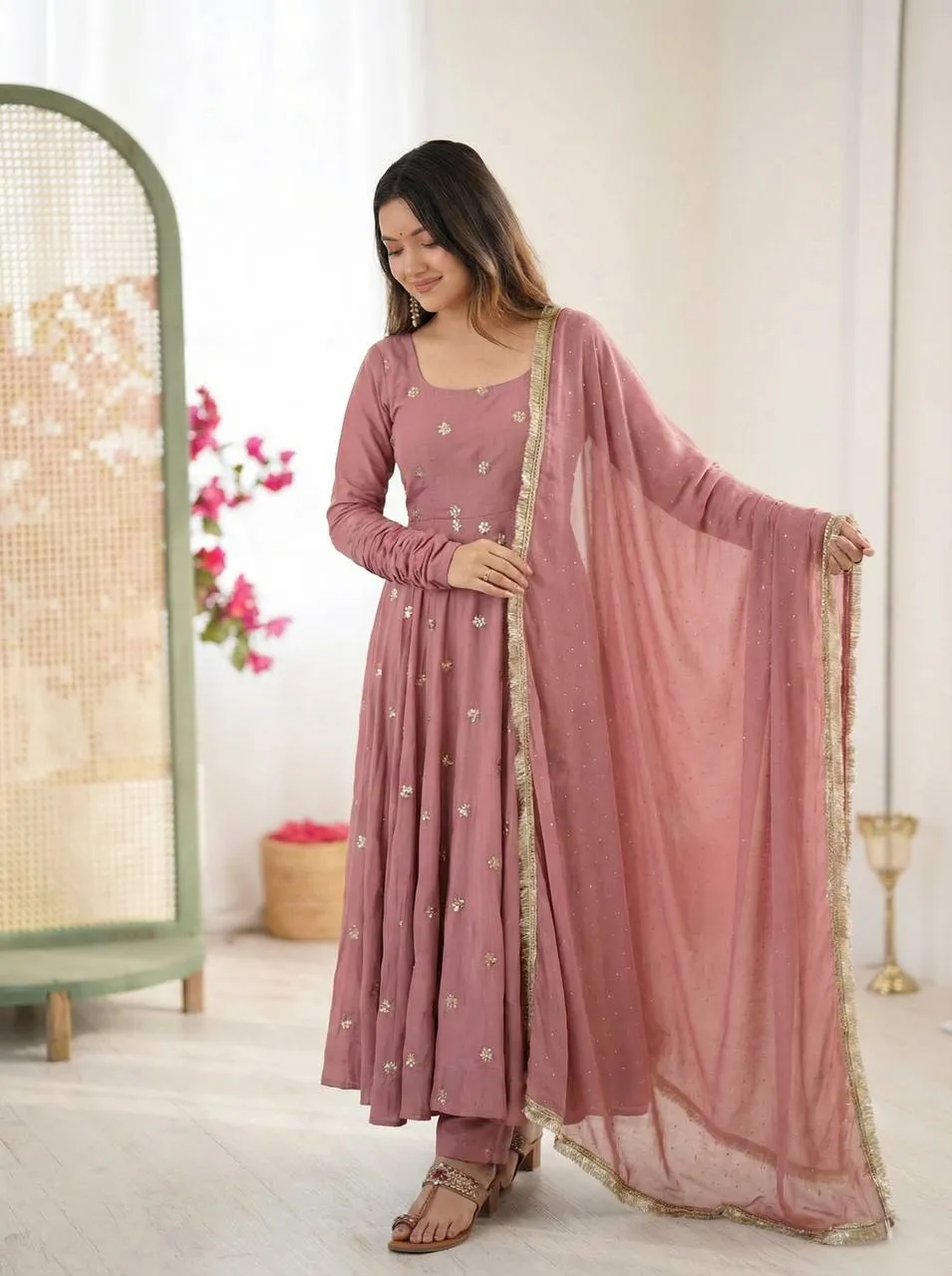 Sabina 5330 Roman Silk Designer Embroidery Anarkali Readymade Dress Wholesale