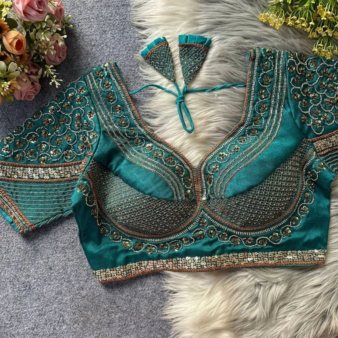 Mrunal 2001Gopi Italian Silk Embroidery Wedding Readymade Blouse