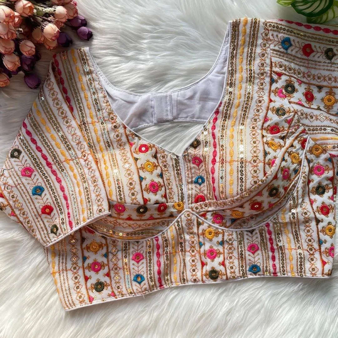 Mrunal Rani Sitara Georgette Thread Festival Readymade Blouse Wholesale