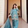 Sabina 537 GMY Silk Sky Blue Embroidery Salwar Suit Wholesale