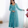 Sabina 524 Vichitra Silk Sequence Work Anarkali Readymade Dress Wholesale