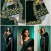 Latest RC1 6044 Viscose Velvet Solid Plain Embroidery Wedding Saree Wholesale 2026