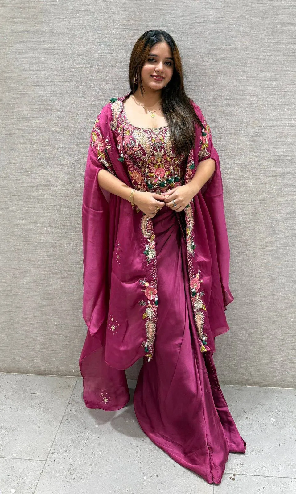 BV 425 Rangoli Silk Saree With Dhoti Shrug Style Wholesale