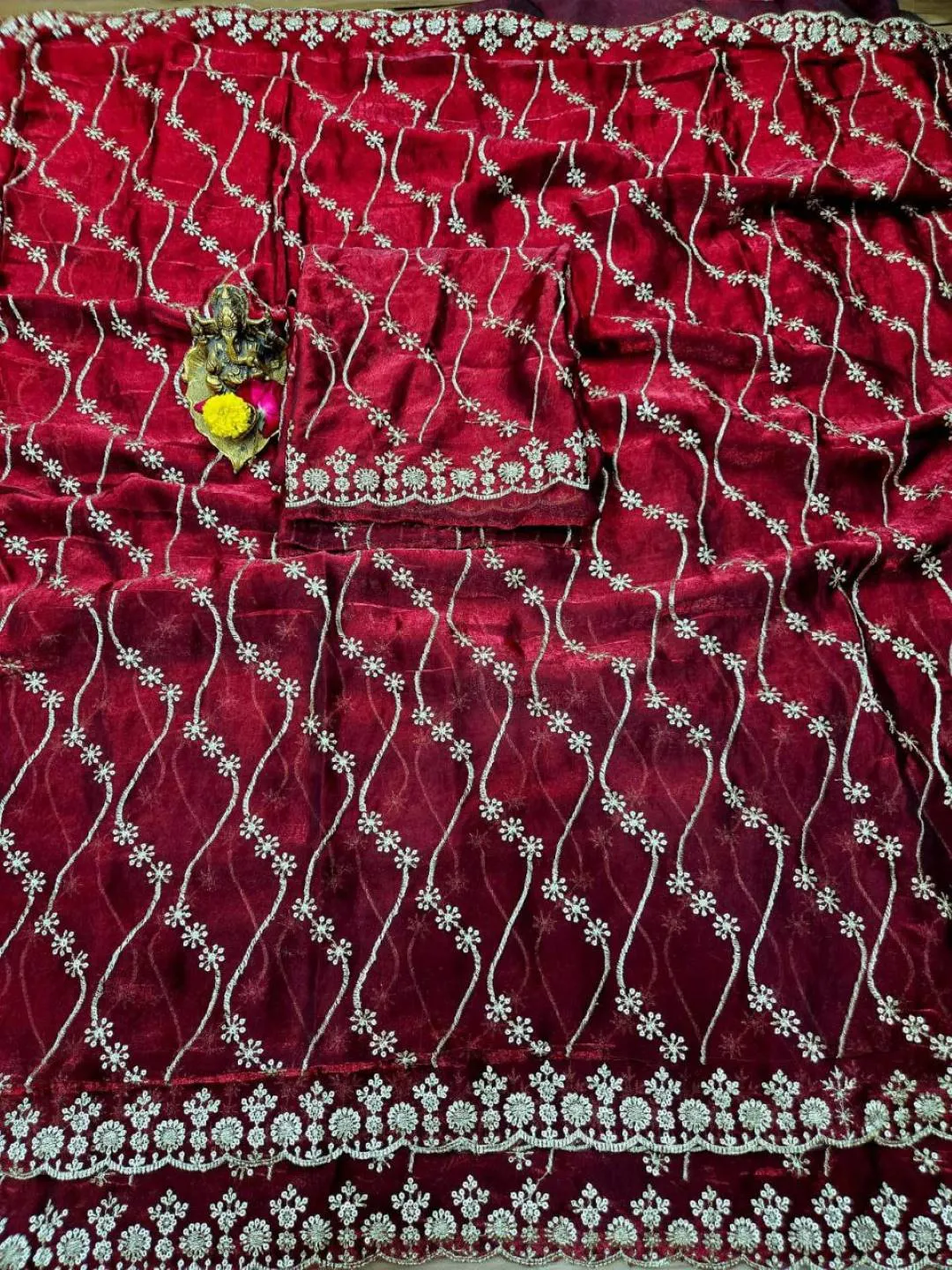 RC1 Fendy Sattin Embroidery Work Party Wear Saree Wholesale Suart