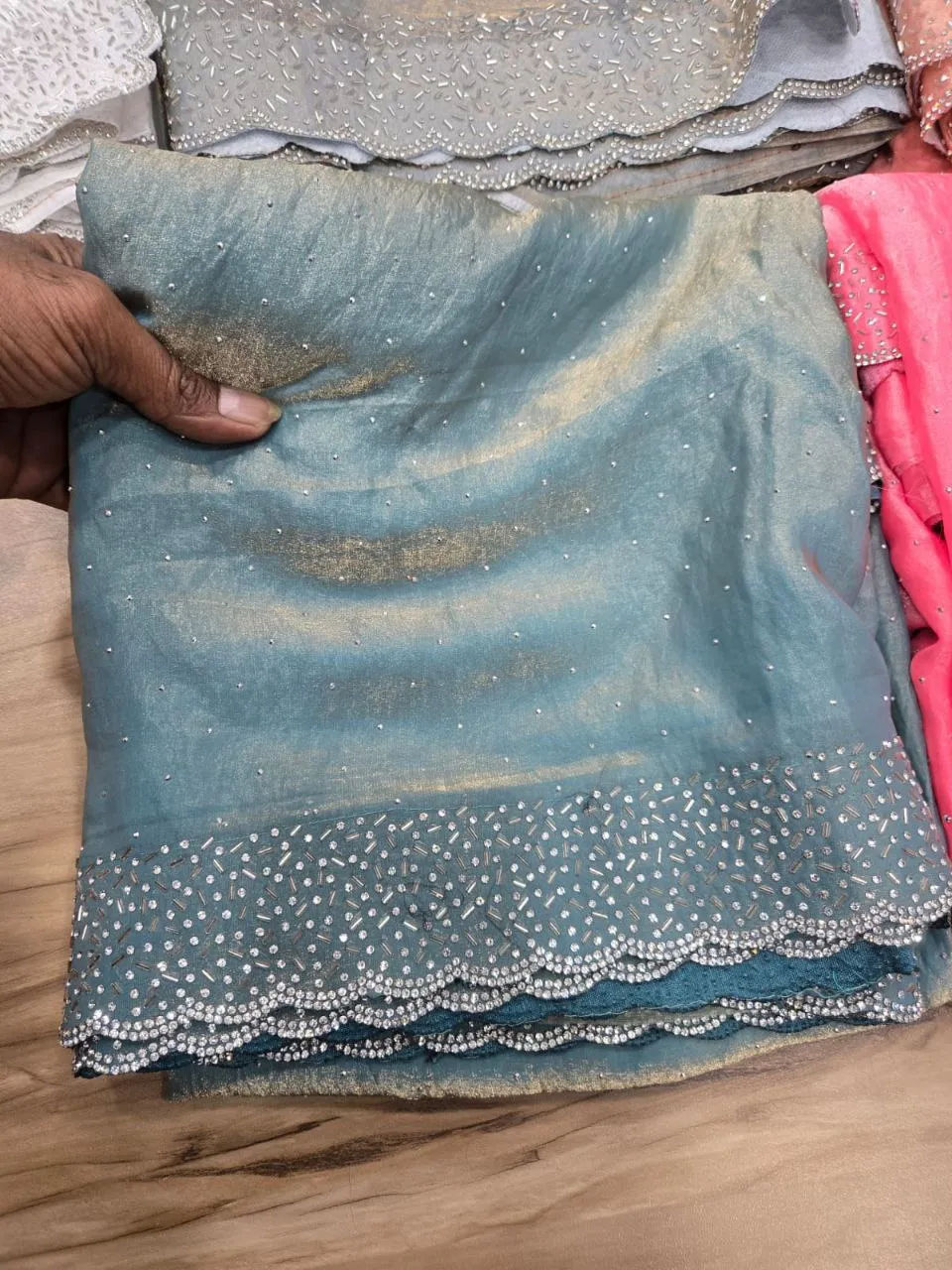 RC1 Space Silk Jarkhan Work Party Wear Saree Wholesale Suart