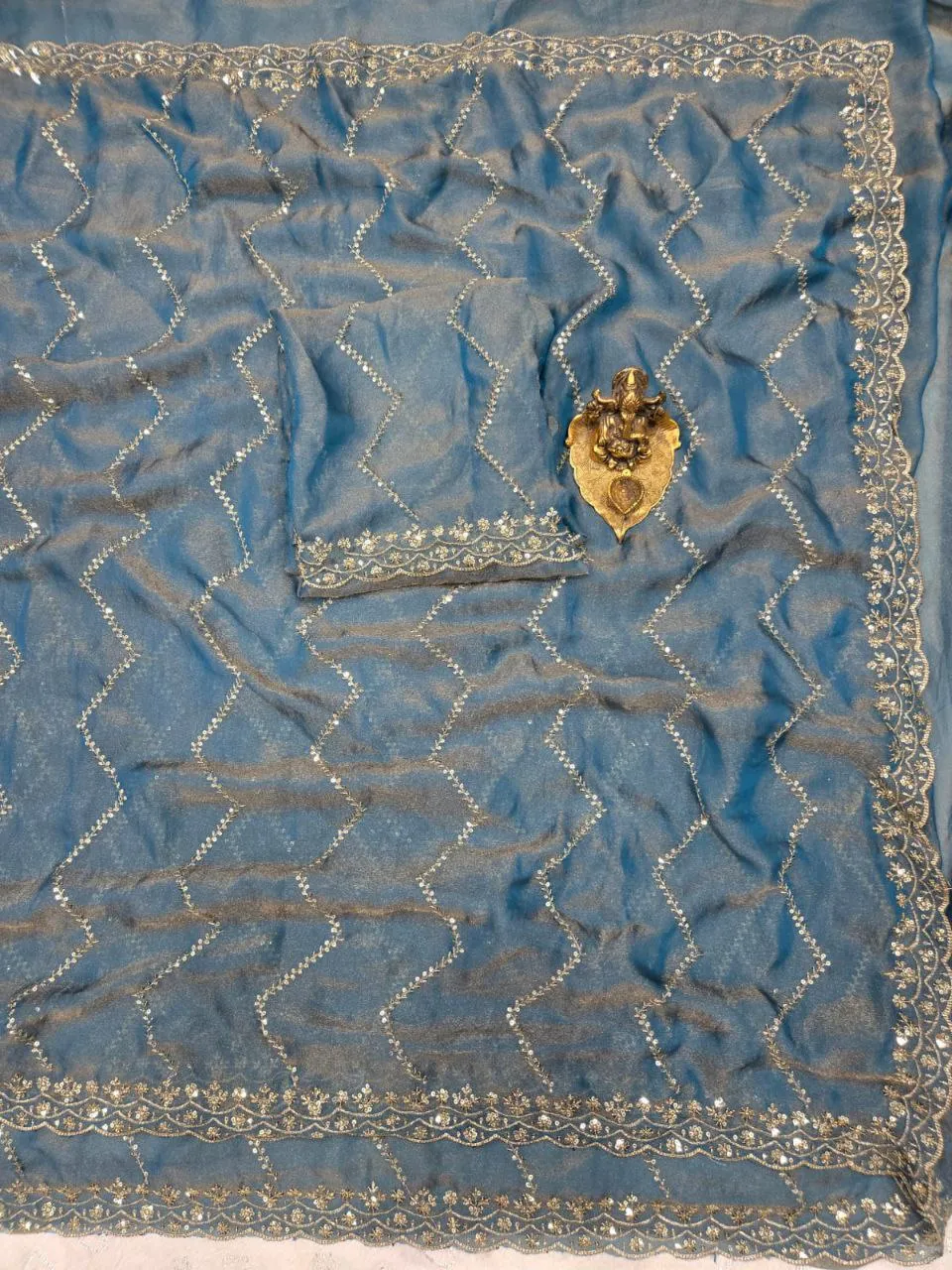 RC1 Nc Moss Sattin Embroidery Festival Saree Wholesale Surat