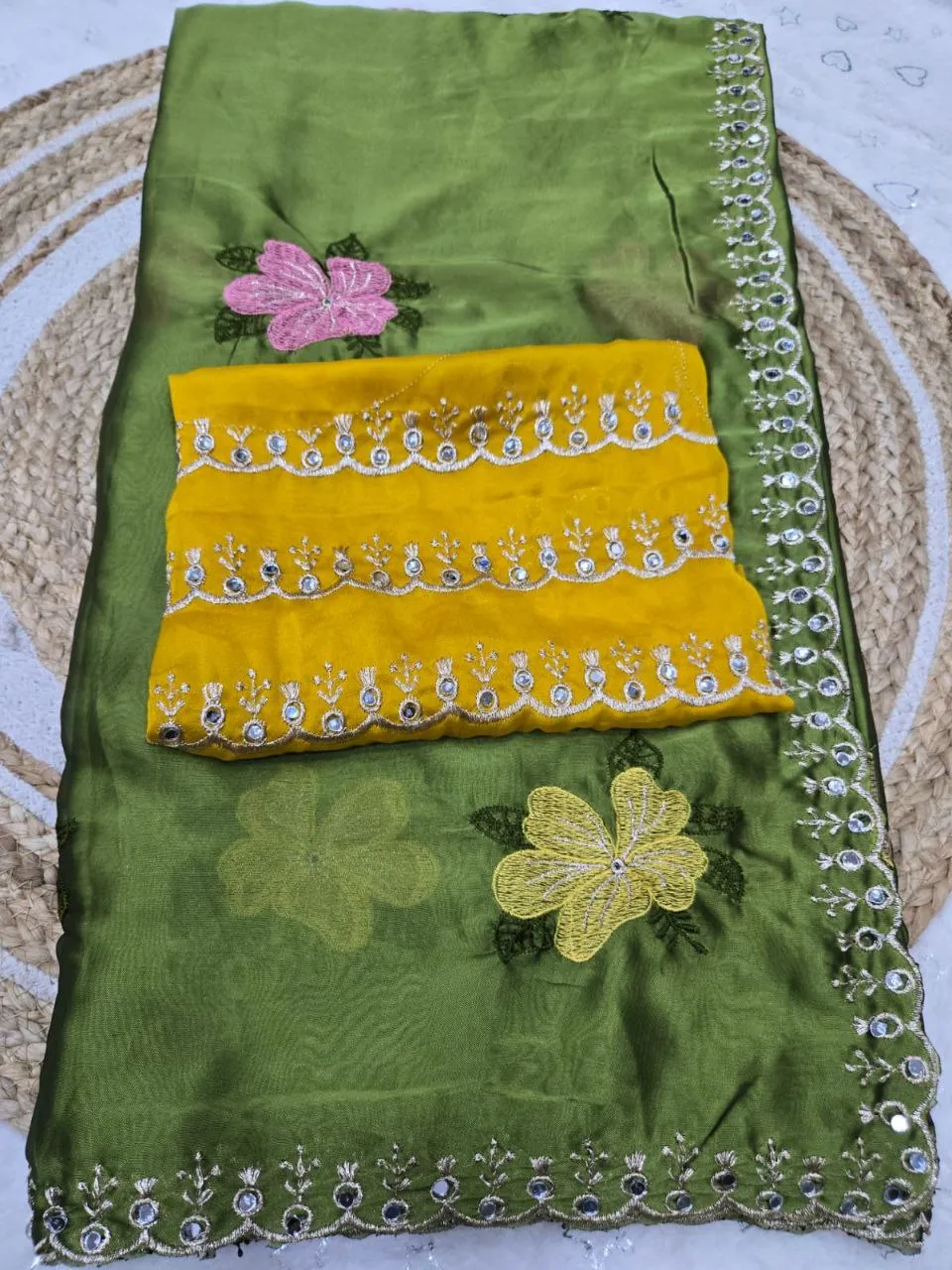 RC1 Avni Rangoli Silk Mirror Work Festival Saree Wholesale Surat