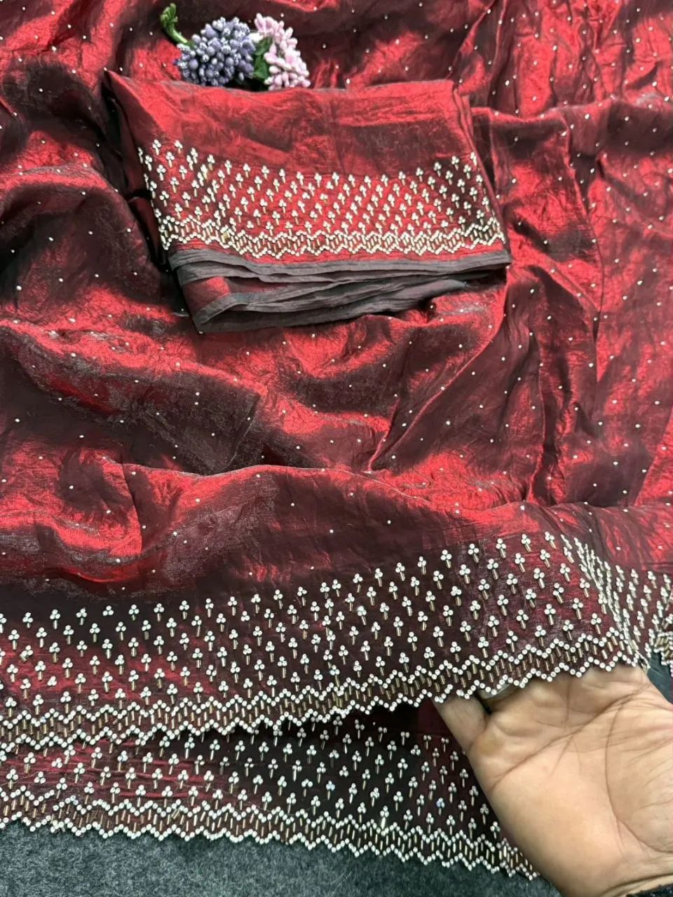 RC1 Space Silk Jarkhan Work Party Wear Saree Wholesale Surat