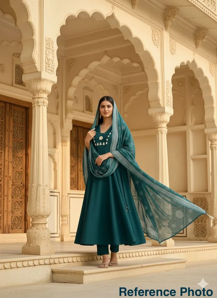 KR 402 Cotton Morphich Hand Work Readymade Dress Wholesale Surat