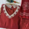 KR 404 Cotton Falu Red Hand Block Designer Office Wear Readymade Dress Wholesale Surat