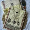KR 406 Cotton Light Yellow Mirror Hand Work Readymade Dress Wholesale Surat