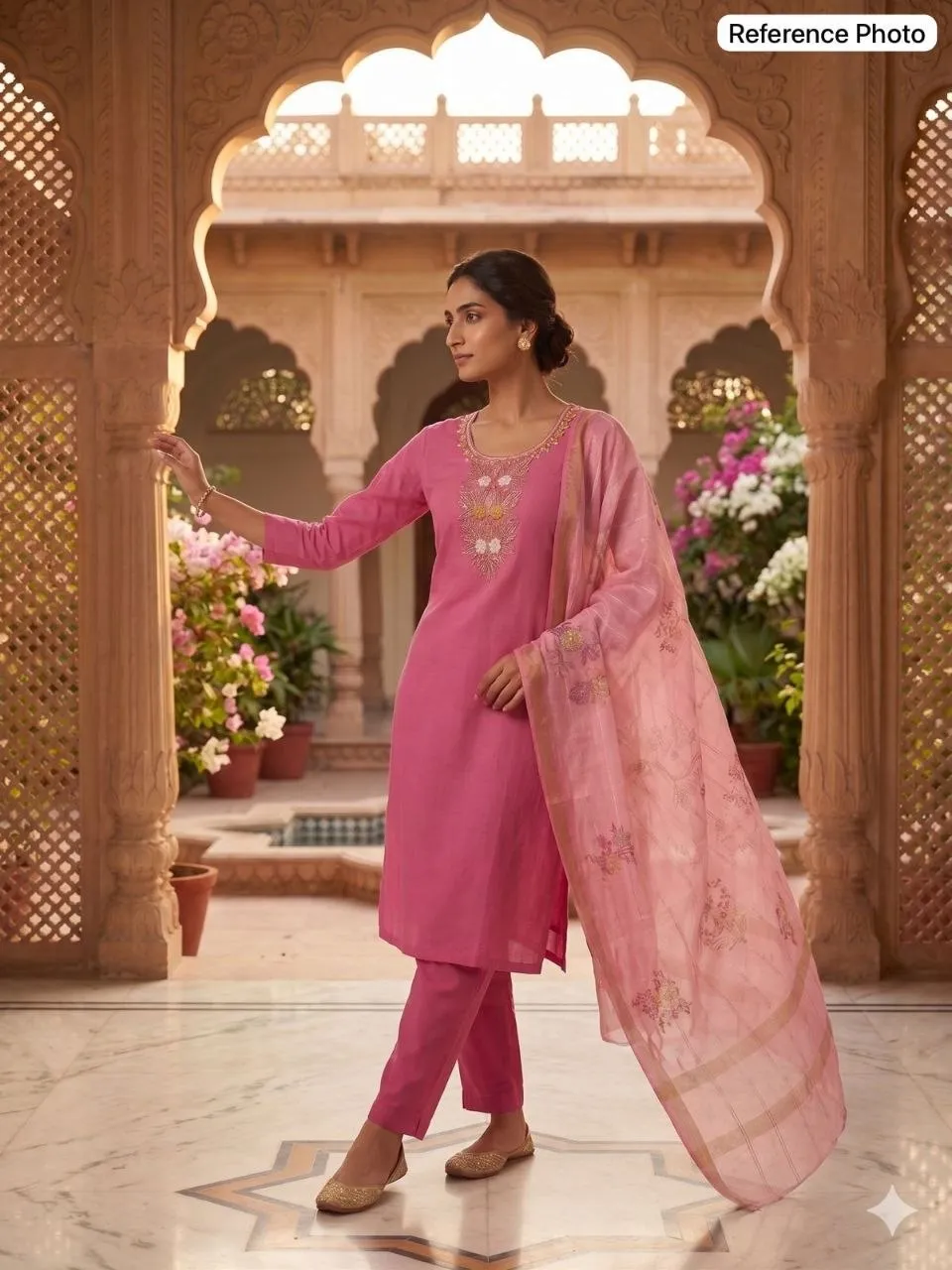 KR 407 Mul Chanderi Hand Work Festival Readymade Dress Wholesale Surat