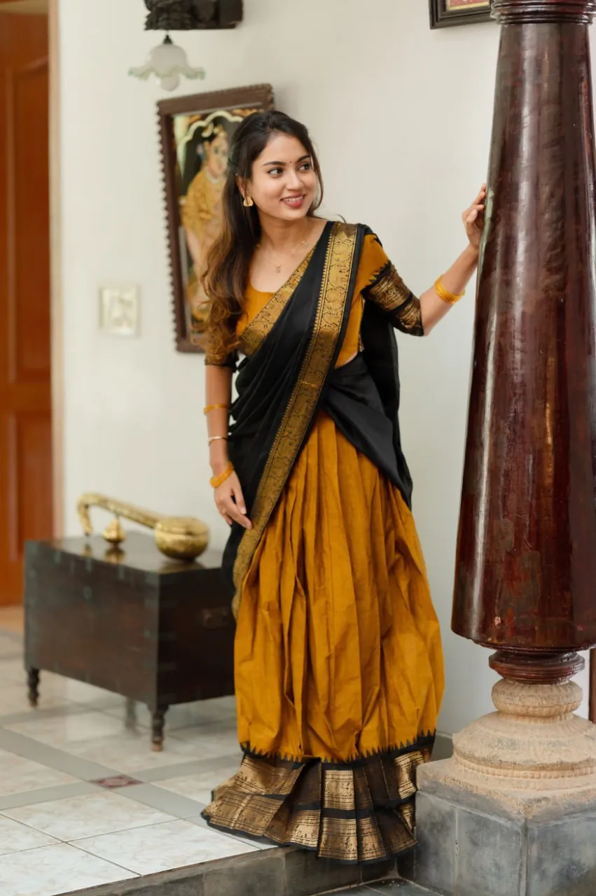 Vally 106 Cotton Silk Weaving South Style Lehenga Saree Wholesale Surat