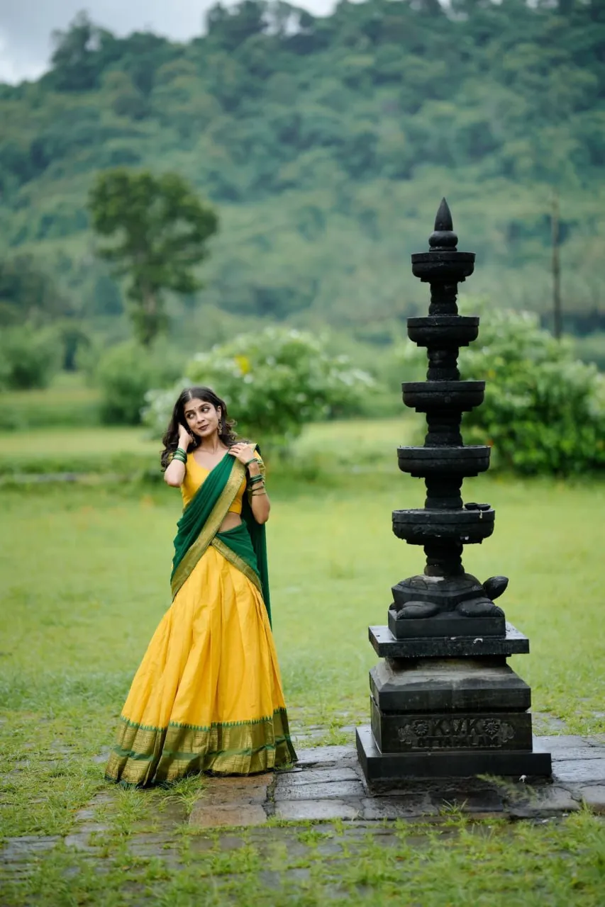 Vally 87 Kanchi Cotton Weaving South Style Lehenga Saree Wholesale Surat