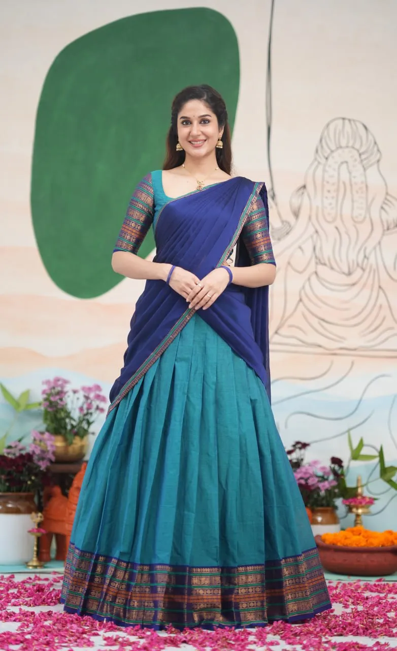 Vally 87 Vol 3 Kanchi Cotton Zari Weaving South Style Lehenga Saree Wholesale Surat