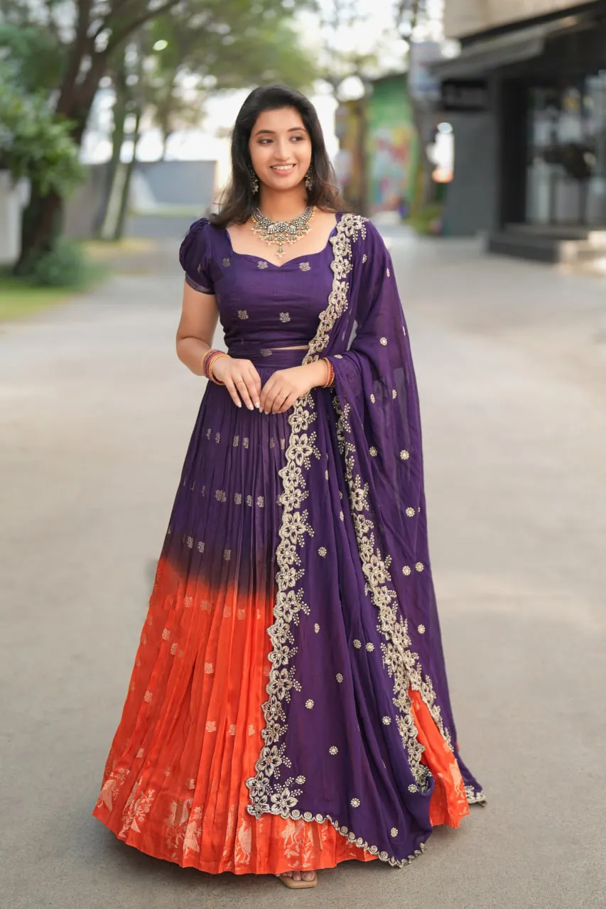 Vally 109 Viscose Dola Zari Weaving South Style Lehenga Saree Wholesale Surat