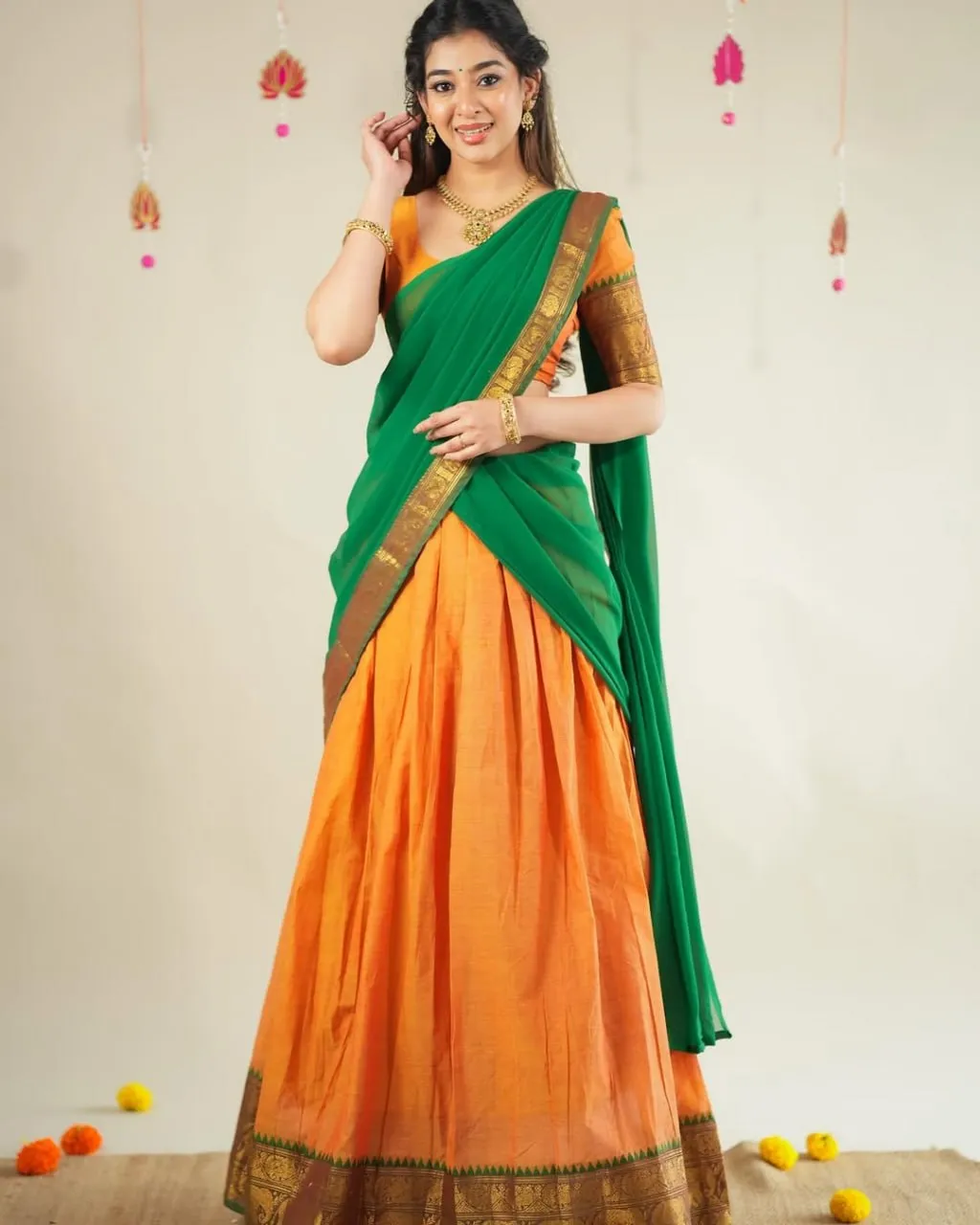 Vally 87 Vol 10 Kanchi Cotton Zari Weaving South Style Lehenga Saree Wholesale Surat