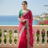 Kiara Oreva1 Fendy Chiffon Silk Festival Saree Wholesale Surat