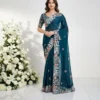 Kiara Swastik Rangoli Silk Wedding Embroidery Work Saree Wholesale Surat