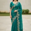 Kiara Rajkumari Fendy Chiffon Embroidery Saree Wholesale Surat