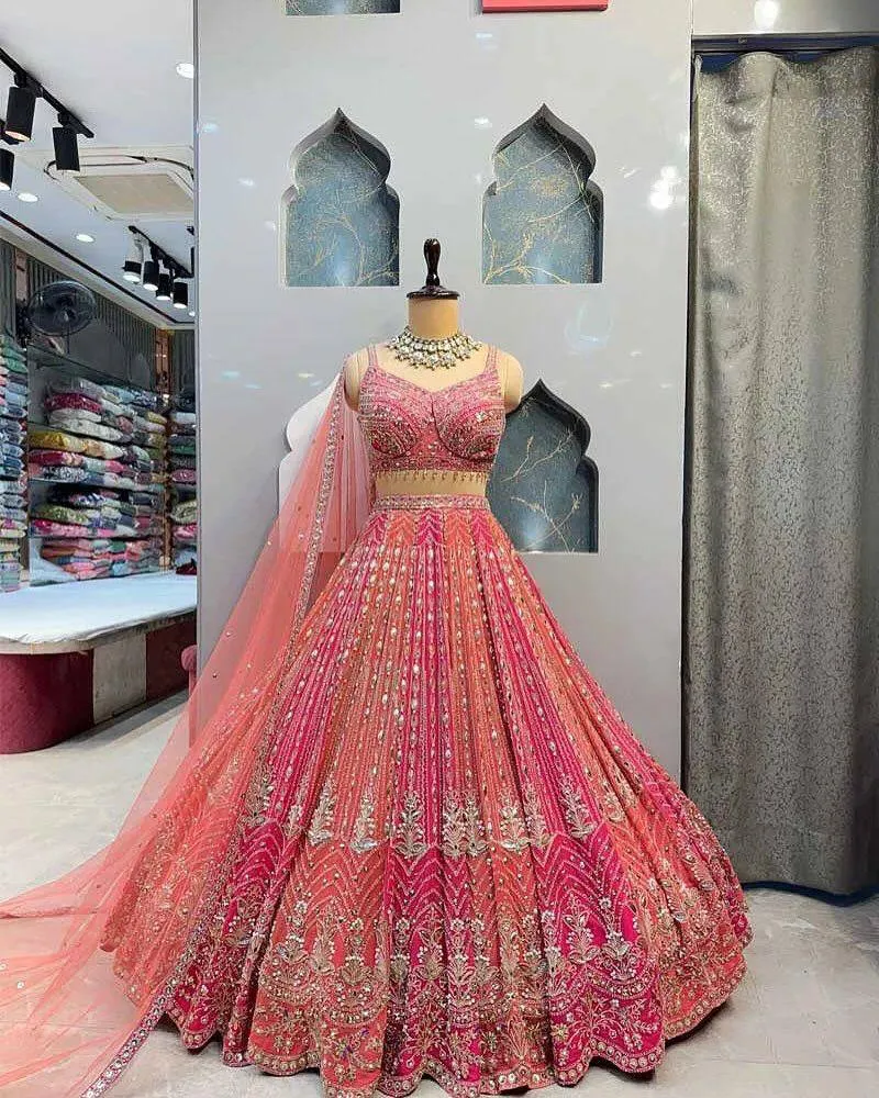 SBD 1759 Fox Georgette Mirror Work Wedding Wear Lehenga Choli Wholesale Surat