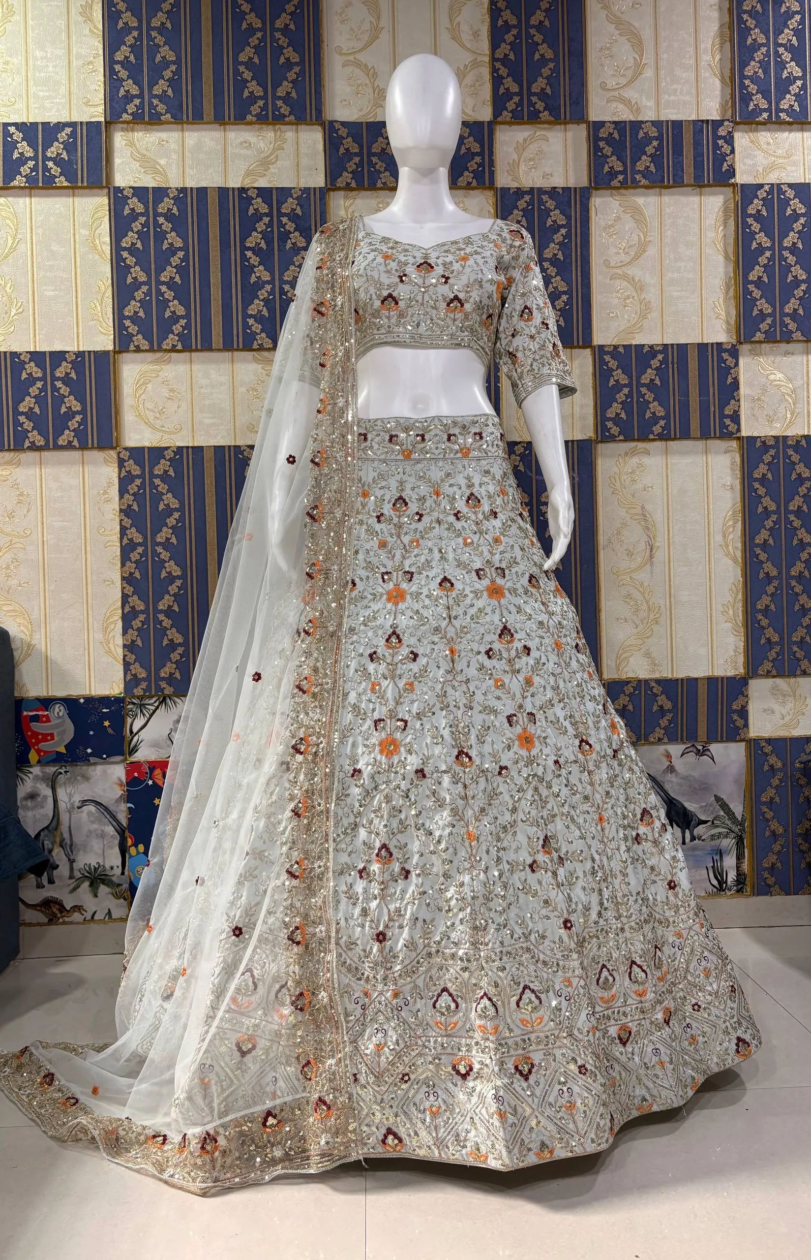 SBD 1839 Satin Silk Embroidery Wedding Lehenga Choli Wholesale Surat