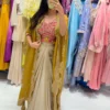 BV 8393 Mono Silk Embroidery Party Wear Shrug Dhoti Blouse Dress Wholesale Surat
