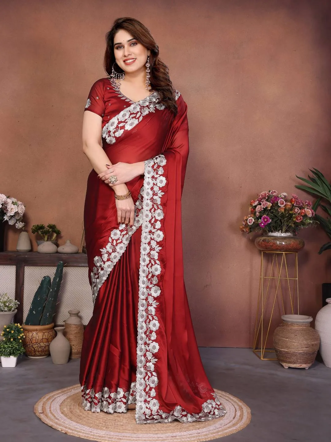 Kiara Starbucks1 Rangoli Silk Embroidery Festival Saree Wholesale Surat
