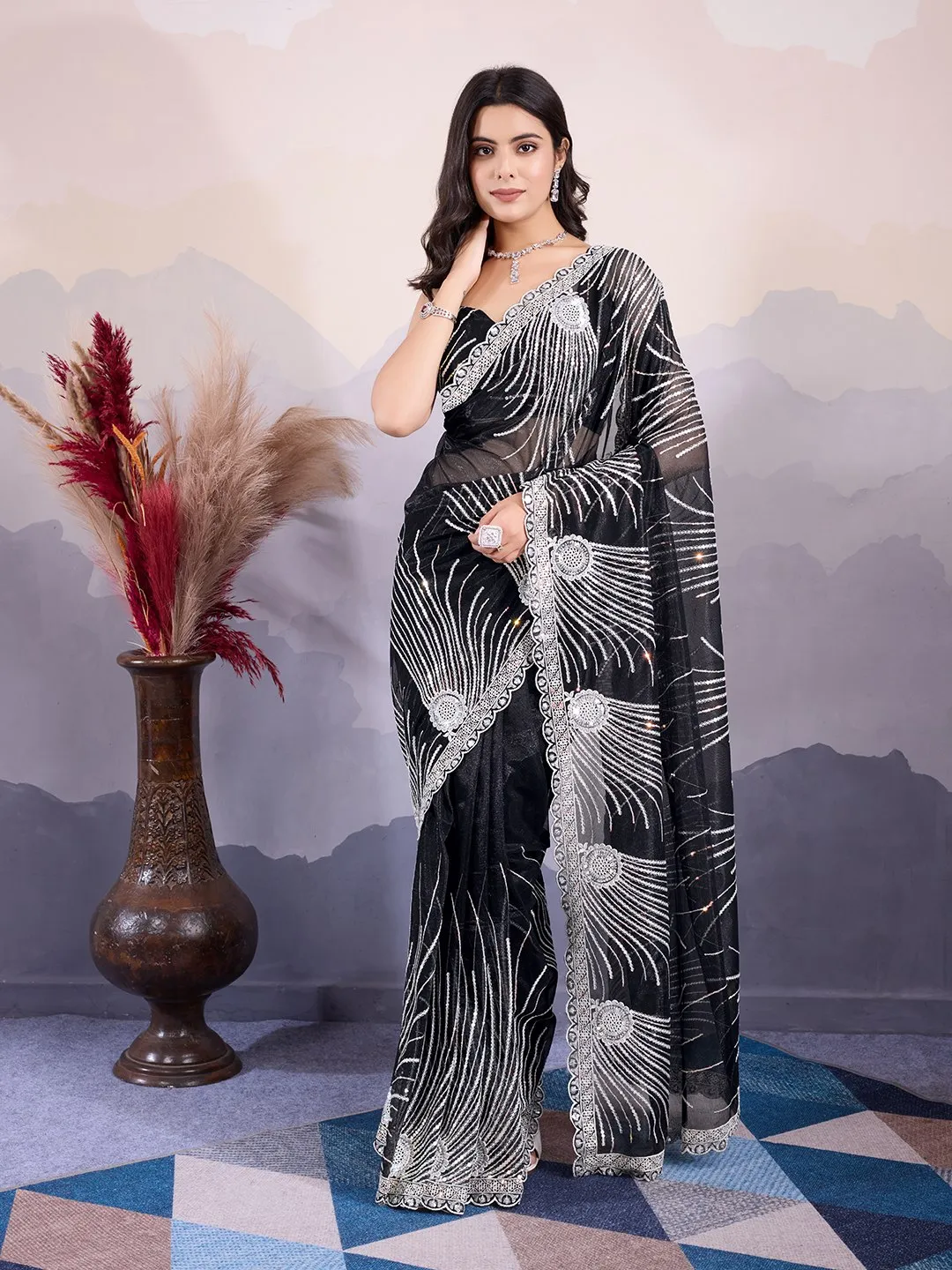 Kiara Kohinoor1 Twill Net sequins Work Party Wear