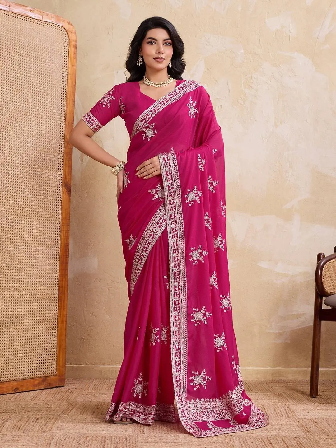 Kiara Naxita3 Star Georgette Embroidery Saree Wholesale Surat