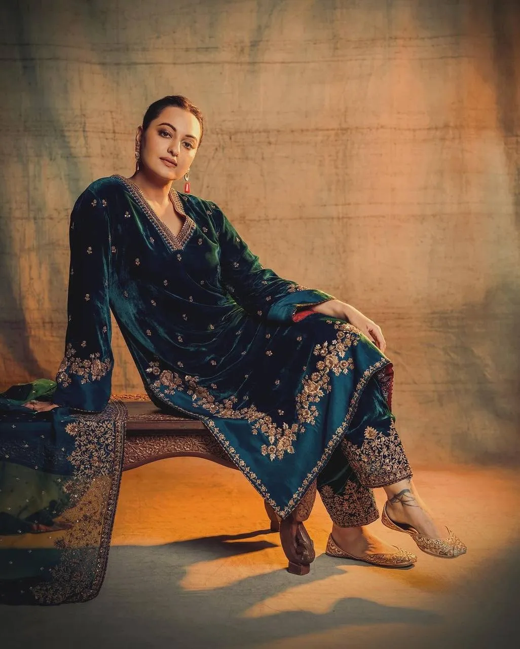 C585 1312 Velvet Embroidery Festival Readymade Dress Wholesale Surat