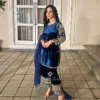C585 1337 Velvet Sequence Kurti Pant Dupatta Wholesale Surat